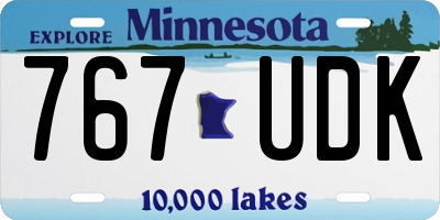 MN license plate 767UDK