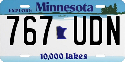 MN license plate 767UDN