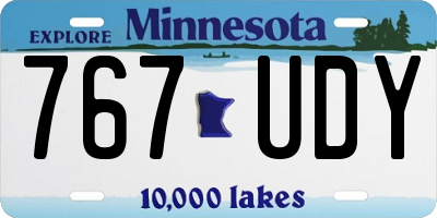 MN license plate 767UDY