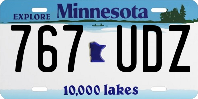 MN license plate 767UDZ