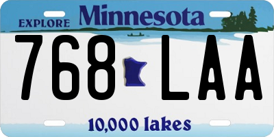 MN license plate 768LAA