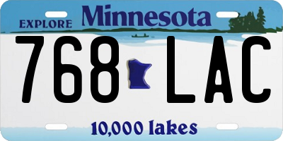 MN license plate 768LAC