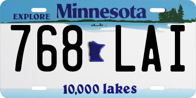 MN license plate 768LAI