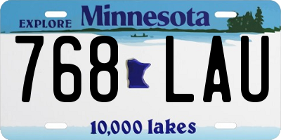 MN license plate 768LAU