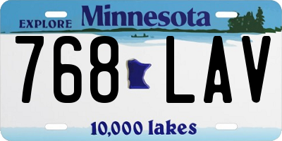 MN license plate 768LAV