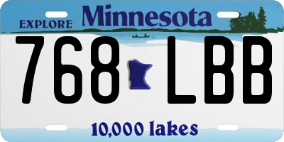 MN license plate 768LBB