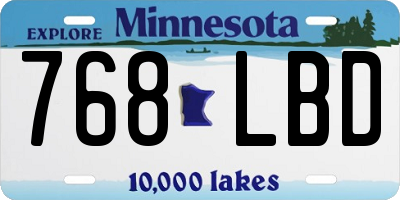 MN license plate 768LBD