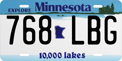 MN license plate 768LBG