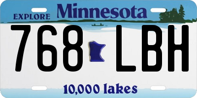 MN license plate 768LBH