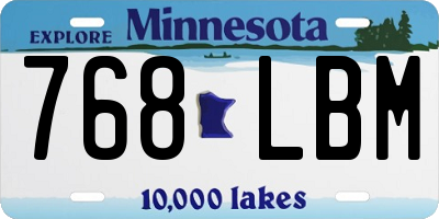 MN license plate 768LBM