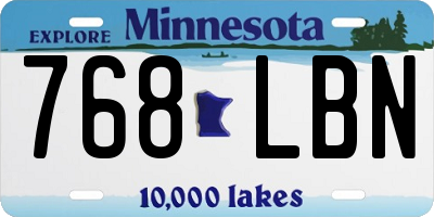 MN license plate 768LBN