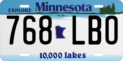 MN license plate 768LBO