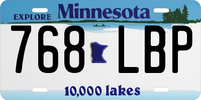 MN license plate 768LBP