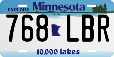 MN license plate 768LBR