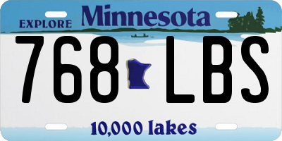 MN license plate 768LBS