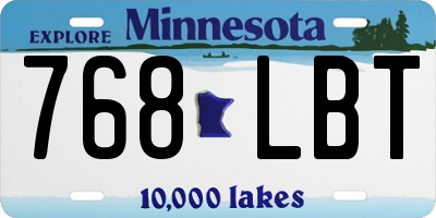 MN license plate 768LBT