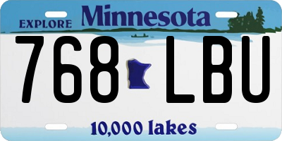 MN license plate 768LBU