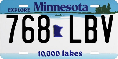 MN license plate 768LBV