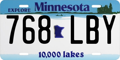 MN license plate 768LBY