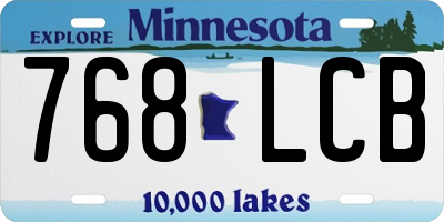 MN license plate 768LCB