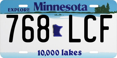 MN license plate 768LCF