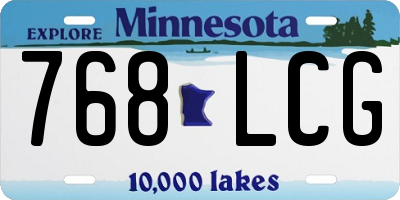 MN license plate 768LCG