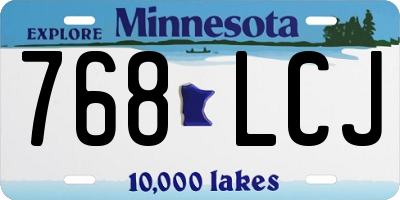 MN license plate 768LCJ
