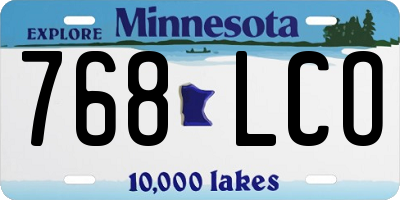 MN license plate 768LCO