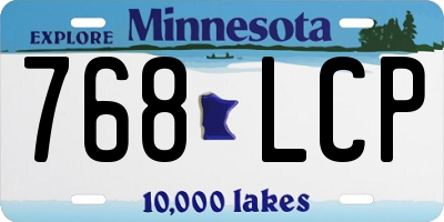 MN license plate 768LCP