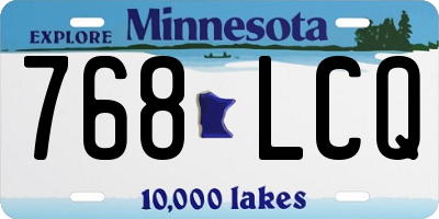 MN license plate 768LCQ
