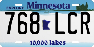 MN license plate 768LCR