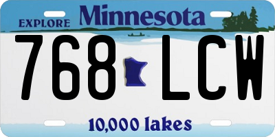 MN license plate 768LCW