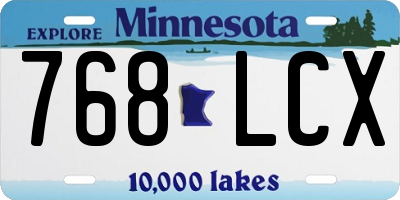 MN license plate 768LCX