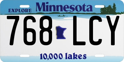 MN license plate 768LCY