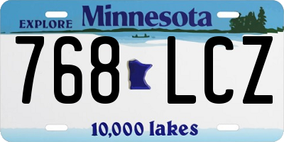MN license plate 768LCZ