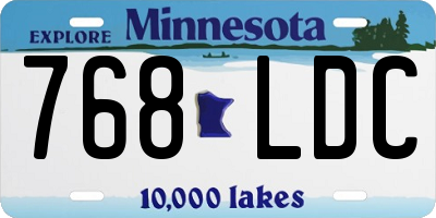 MN license plate 768LDC