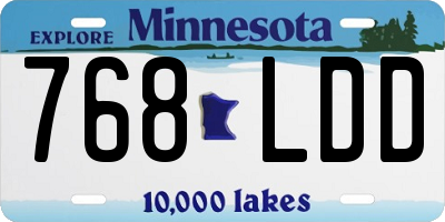 MN license plate 768LDD