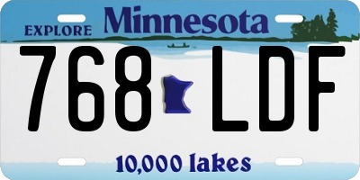 MN license plate 768LDF