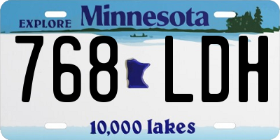 MN license plate 768LDH