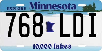 MN license plate 768LDI