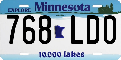 MN license plate 768LDO