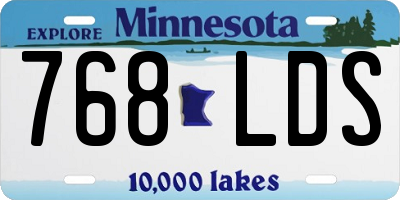 MN license plate 768LDS