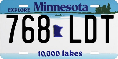 MN license plate 768LDT