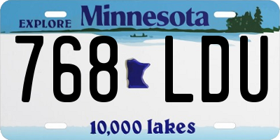 MN license plate 768LDU