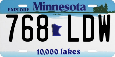 MN license plate 768LDW