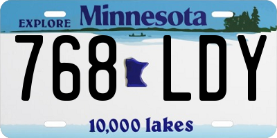 MN license plate 768LDY