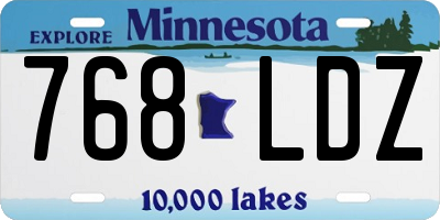 MN license plate 768LDZ