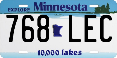 MN license plate 768LEC