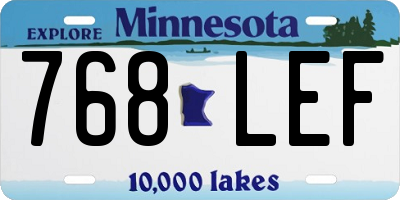 MN license plate 768LEF