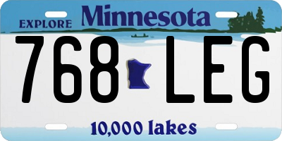 MN license plate 768LEG